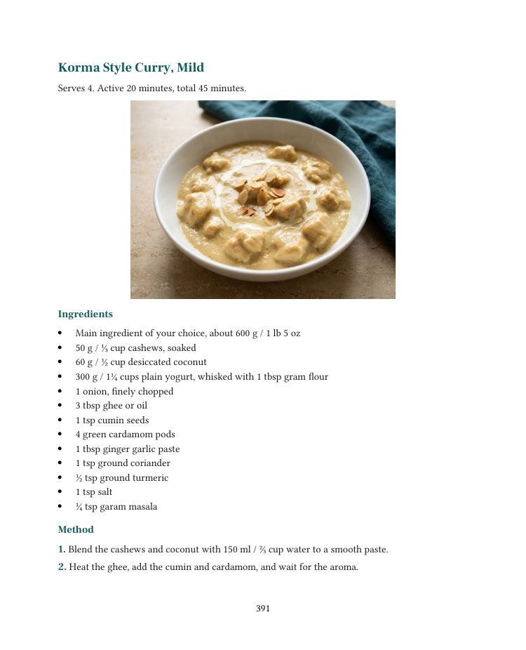 A recipe page with a photograph